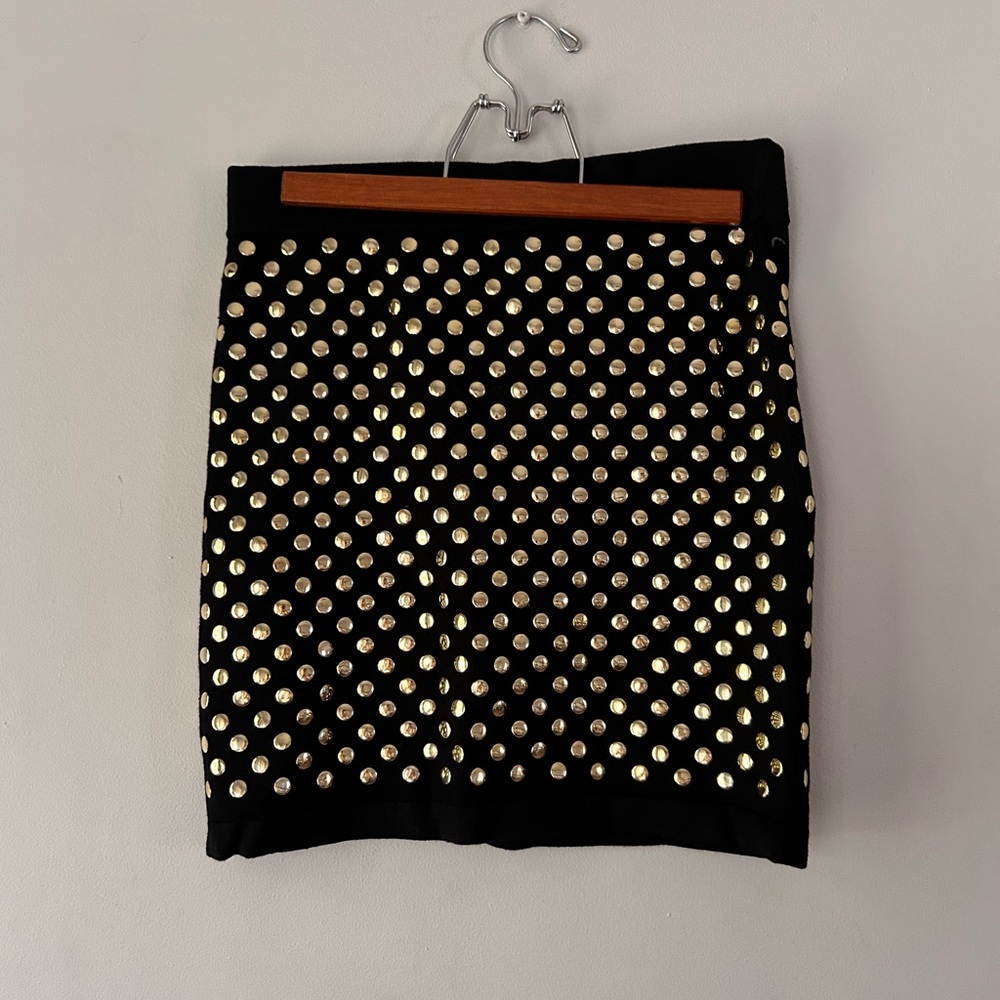 Forever 21 Exclusive Black and Gold Studded Skirt